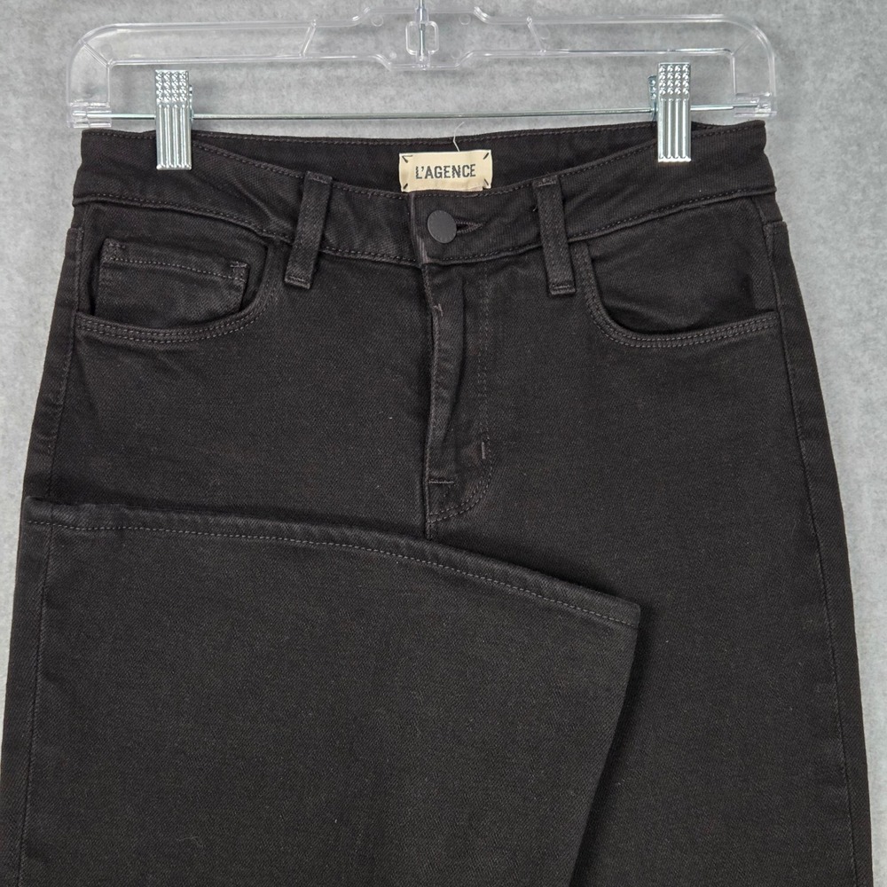 L'AGENCE Womens 25 Solana High Rise Flare Jeans Black‎